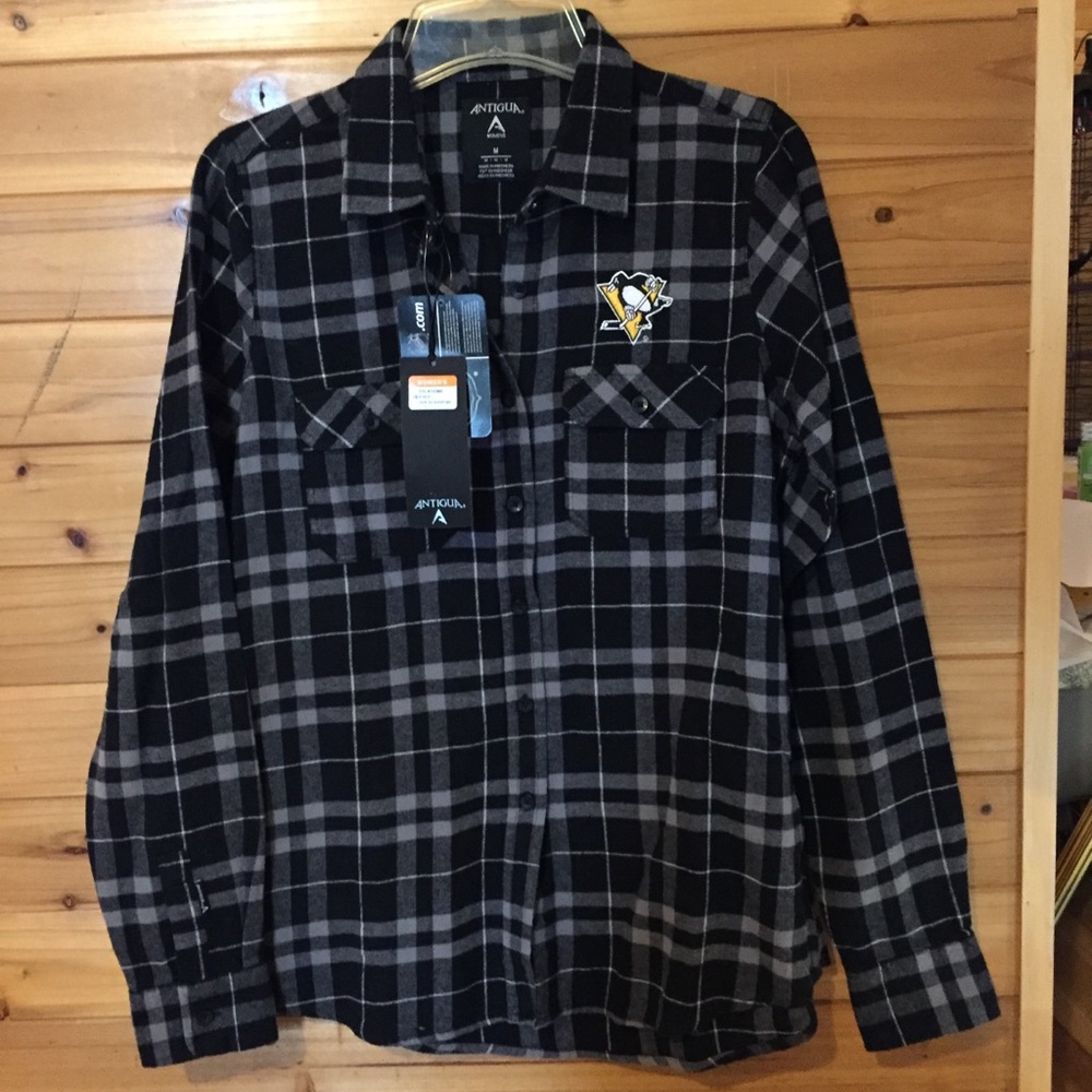 Pittsburgh Penguins flannel shirt medium NEW